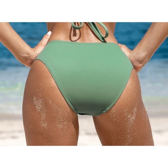 CUPSHE NWT Sage Green Bikini Bottoms Only Standard Fit Size Small - Picture 2 of 6